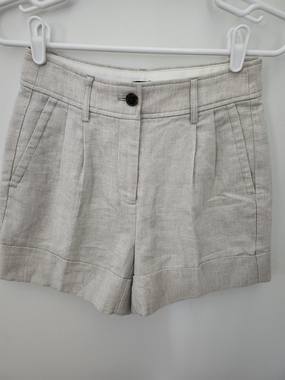 J. Crew Cream Tailored Linen-Blend Shorts